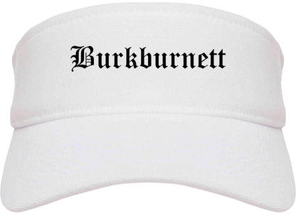 Burkburnett Texas TX Old English Mens Visor Cap Hat White