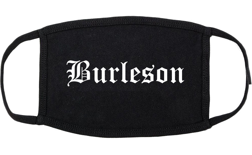 Burleson Texas TX Old English Cotton Face Mask Black