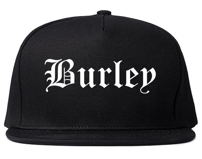 Burley Idaho ID Old English Mens Snapback Hat Black