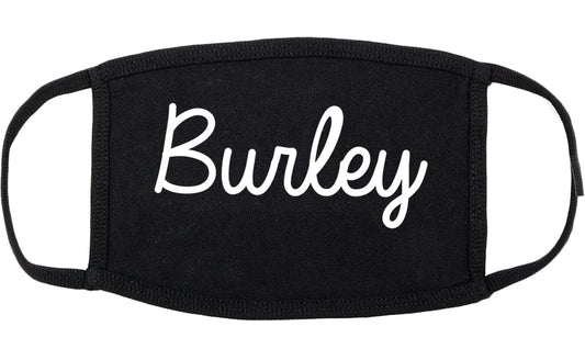 Burley Idaho ID Script Cotton Face Mask Black
