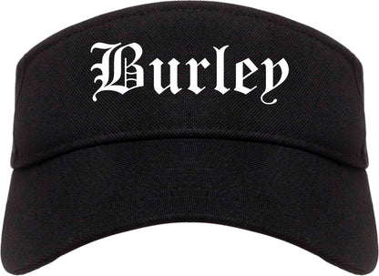 Burley Idaho ID Old English Mens Visor Cap Hat Black