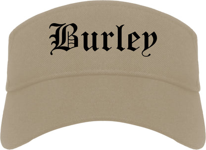 Burley Idaho ID Old English Mens Visor Cap Hat Khaki