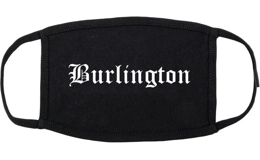 Burlington Iowa IA Old English Cotton Face Mask Black