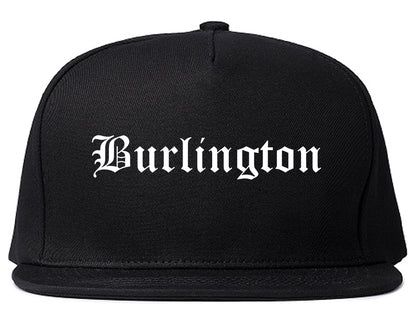 Burlington Iowa IA Old English Mens Snapback Hat Black