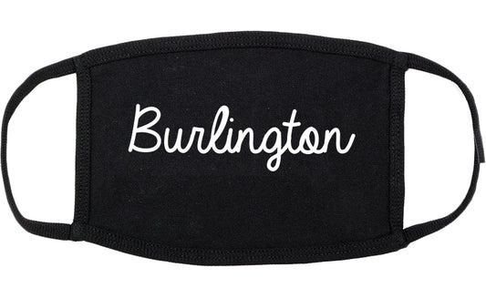 Burlington Iowa IA Script Cotton Face Mask Black