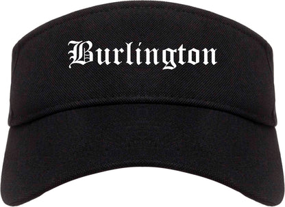 Burlington New Jersey NJ Old English Mens Visor Cap Hat Black