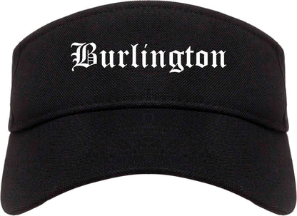 Burlington North Carolina NC Old English Mens Visor Cap Hat Black