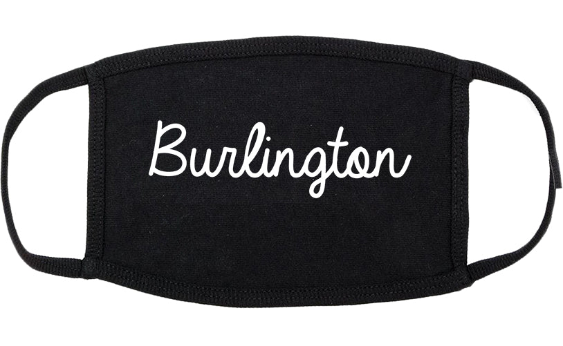 Burlington Vermont VT Script Cotton Face Mask Black