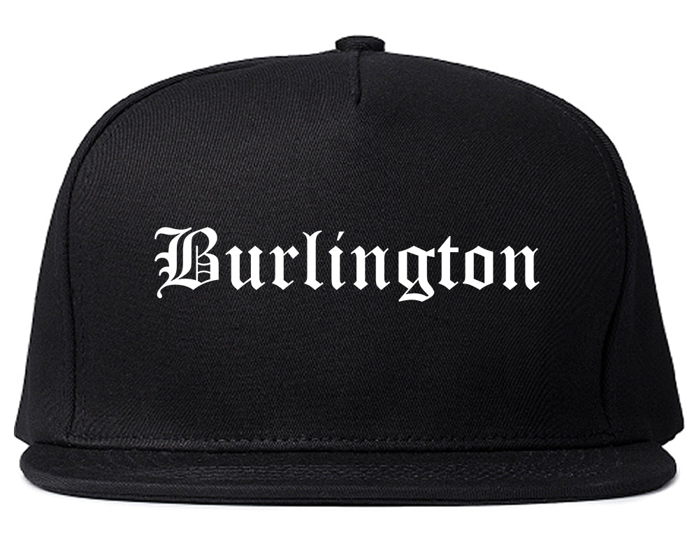 Burlington Washington WA Old English Mens Snapback Hat Black