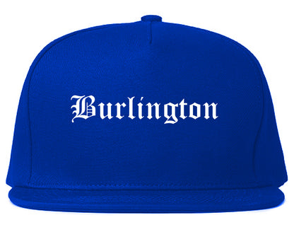 Burlington Washington WA Old English Mens Snapback Hat Royal Blue
