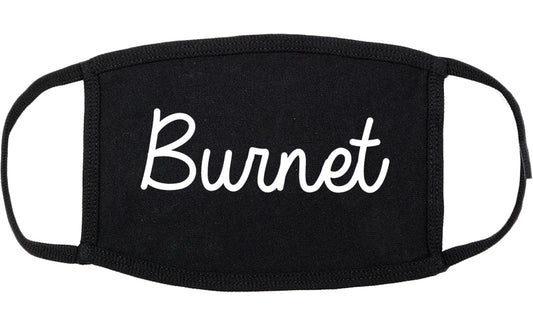Burnet Texas TX Script Cotton Face Mask Black