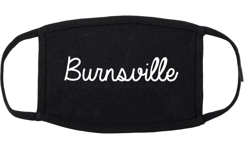 Burnsville Minnesota MN Script Cotton Face Mask Black