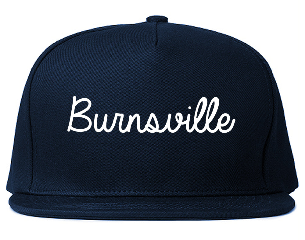 Burnsville Minnesota MN Script Mens Snapback Hat Navy Blue