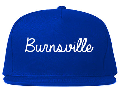 Burnsville Minnesota MN Script Mens Snapback Hat Royal Blue