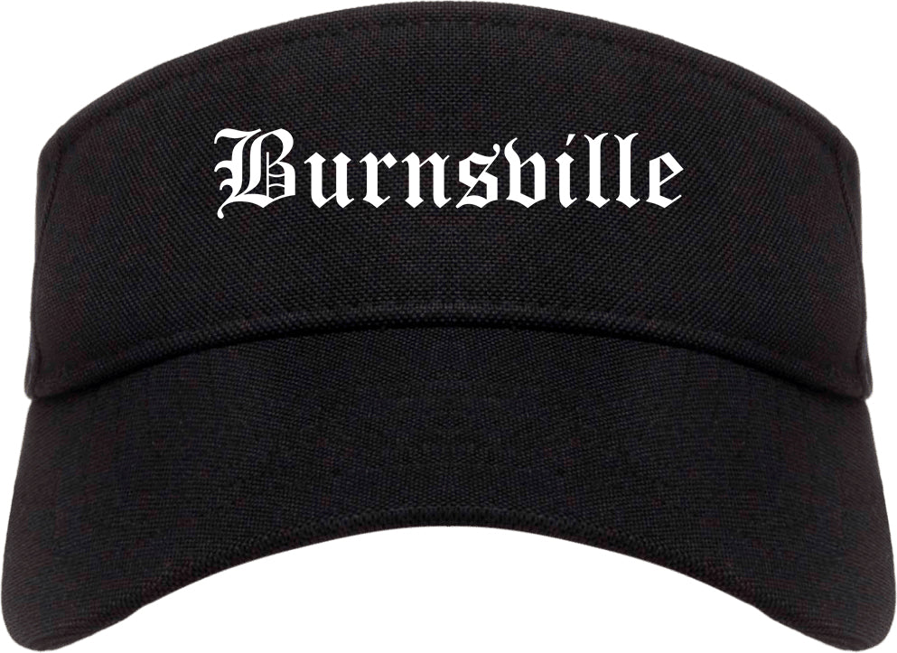 Burnsville Minnesota MN Old English Mens Visor Cap Hat Black