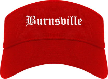 Burnsville Minnesota MN Old English Mens Visor Cap Hat Red