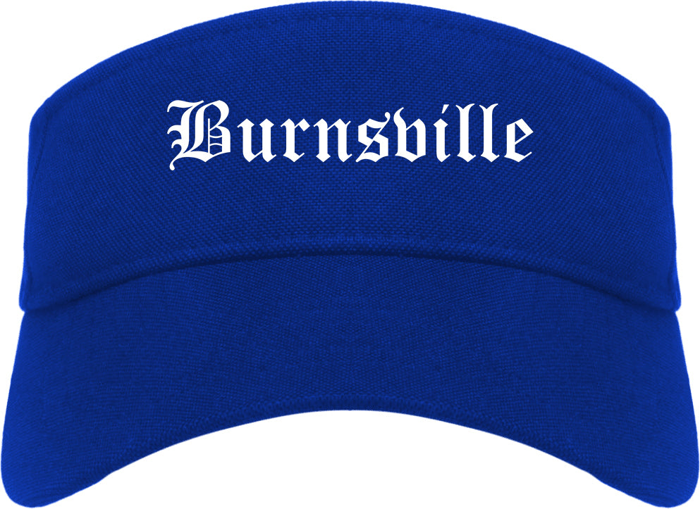Burnsville Minnesota MN Old English Mens Visor Cap Hat Royal Blue