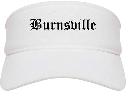 Burnsville Minnesota MN Old English Mens Visor Cap Hat White