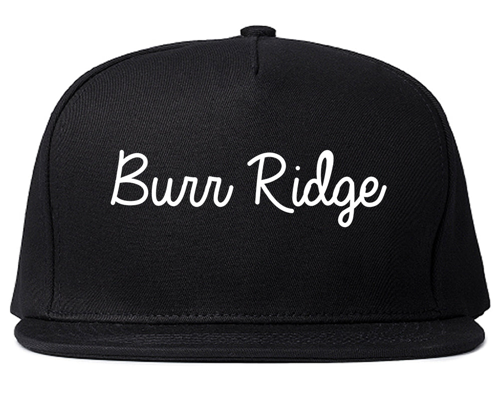 Burr Ridge Illinois IL Script Mens Snapback Hat Black