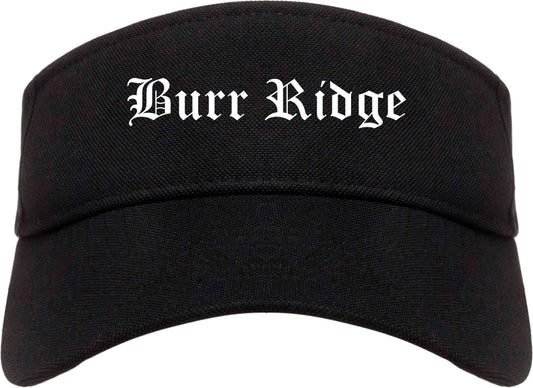 Burr Ridge Illinois IL Old English Mens Visor Cap Hat Black