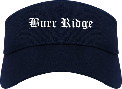 Burr Ridge Illinois IL Old English Mens Visor Cap Hat Navy Blue