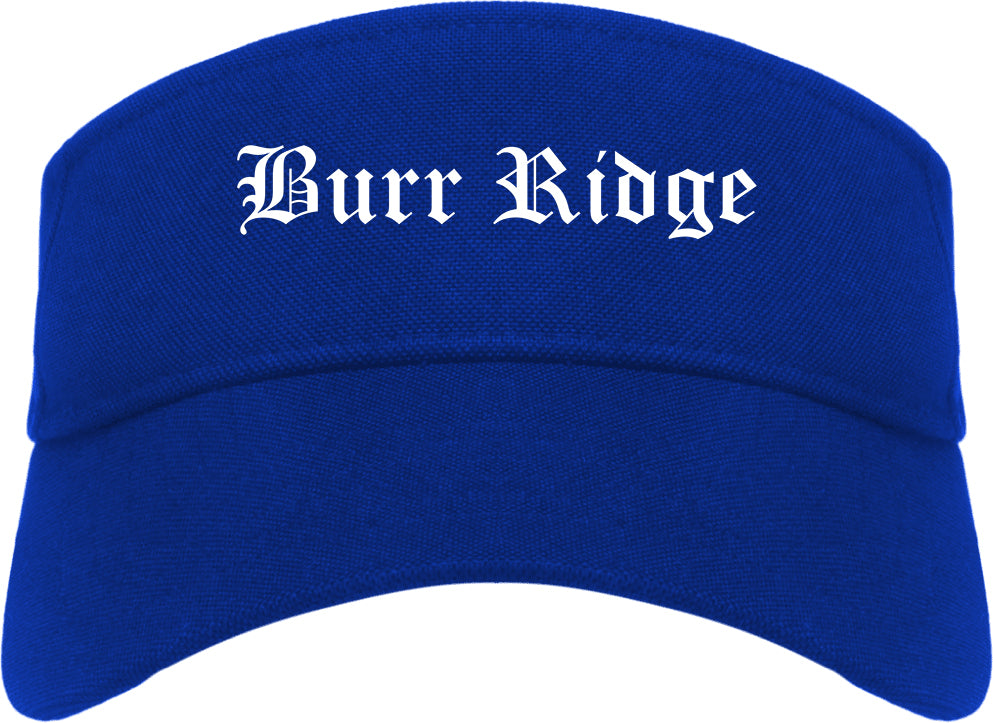 Burr Ridge Illinois IL Old English Mens Visor Cap Hat Royal Blue