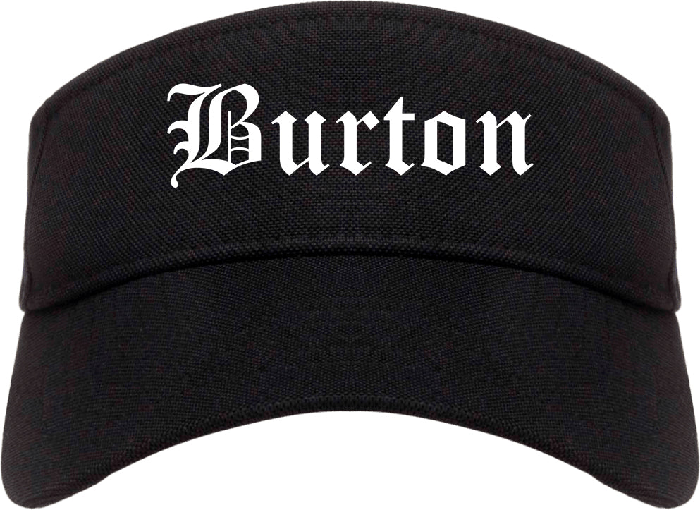 Burton Michigan MI Old English Mens Visor Cap Hat Black