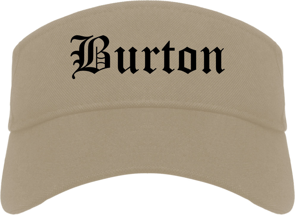 Burton Michigan MI Old English Mens Visor Cap Hat Khaki