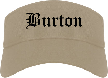 Burton Michigan MI Old English Mens Visor Cap Hat Khaki