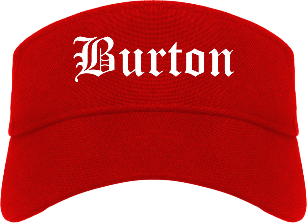 Burton Michigan MI Old English Mens Visor Cap Hat Red