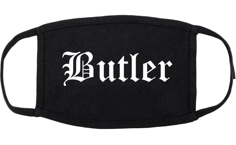 Butler New Jersey NJ Old English Cotton Face Mask Black