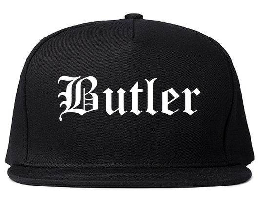 Butler New Jersey NJ Old English Mens Snapback Hat Black
