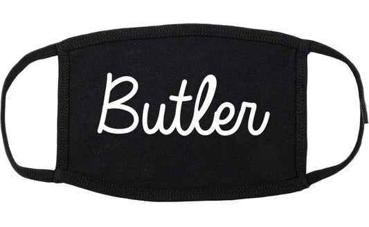 Butler Pennsylvania PA Script Cotton Face Mask Black