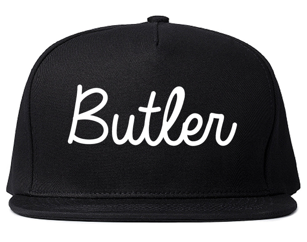 Butler Pennsylvania PA Script Mens Snapback Hat Black