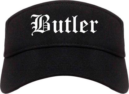 Butler Pennsylvania PA Old English Mens Visor Cap Hat Black