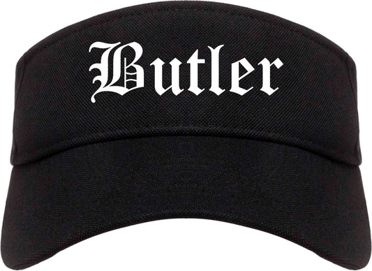 Butler Pennsylvania PA Old English Mens Visor Cap Hat Black