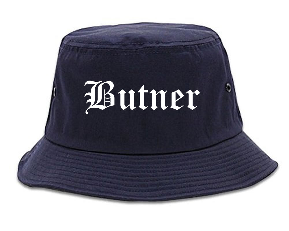 Butner North Carolina NC Old English Mens Bucket Hat Navy Blue