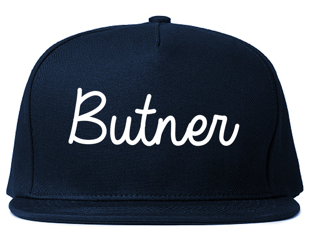 Butner North Carolina NC Script Mens Snapback Hat Navy Blue