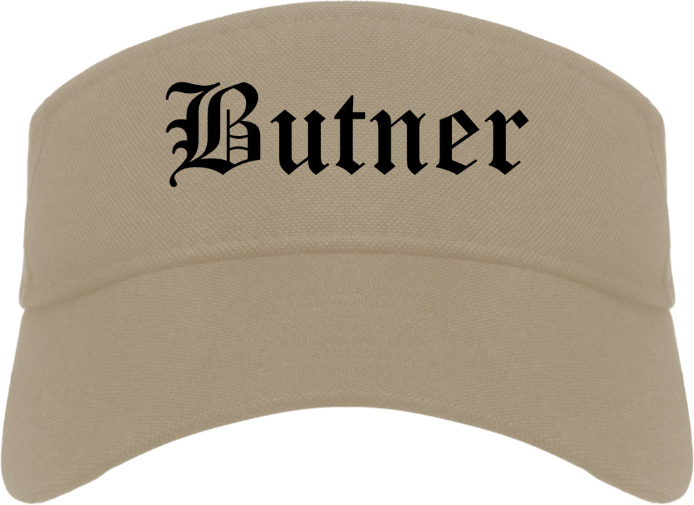Butner North Carolina NC Old English Mens Visor Cap Hat Khaki