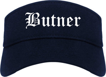Butner North Carolina NC Old English Mens Visor Cap Hat Navy Blue
