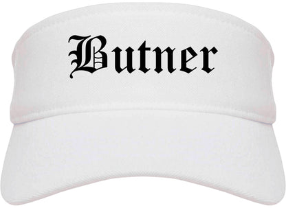 Butner North Carolina NC Old English Mens Visor Cap Hat White