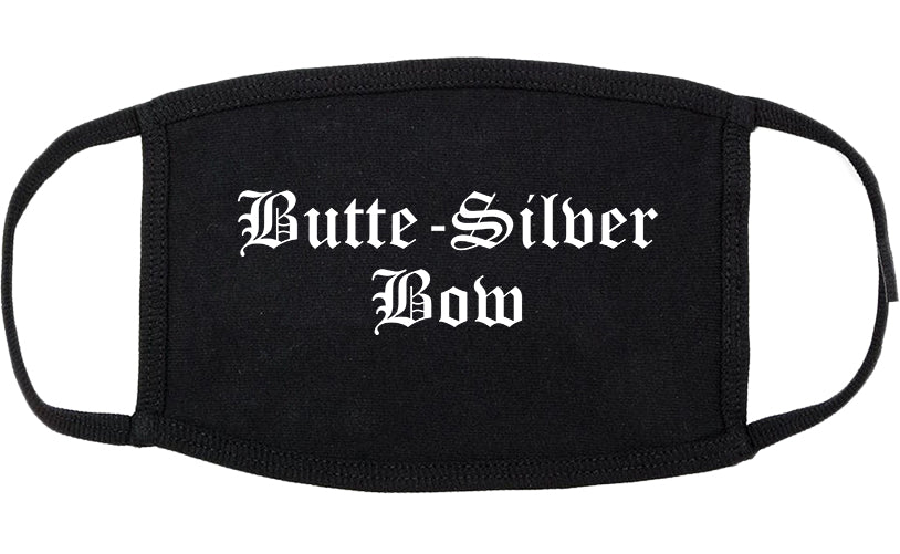 Butte Silver Bow Montana MT Old English Cotton Face Mask Black