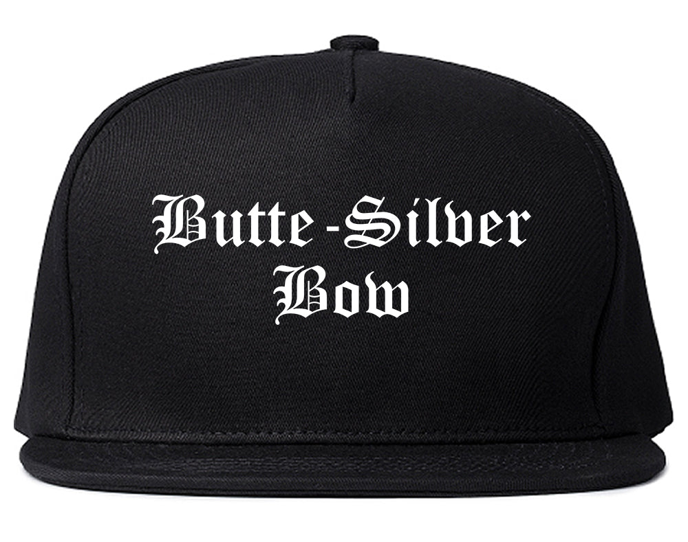 Butte Silver Bow Montana MT Old English Mens Snapback Hat Black
