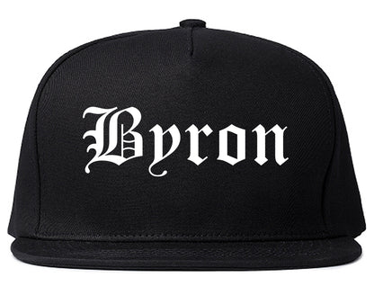 Byron Georgia GA Old English Mens Snapback Hat Black