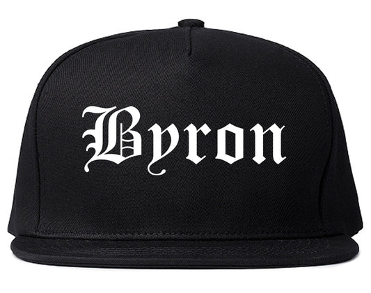 Byron Georgia GA Old English Mens Snapback Hat Black