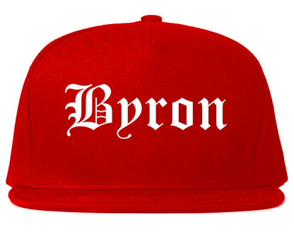 Byron Georgia GA Old English Mens Snapback Hat Red