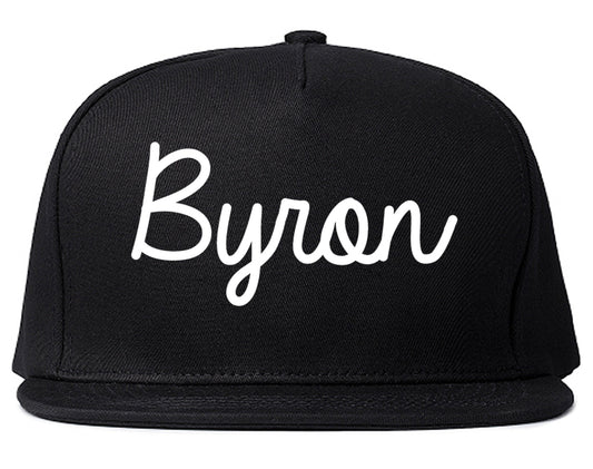 Byron Georgia GA Script Mens Snapback Hat Black