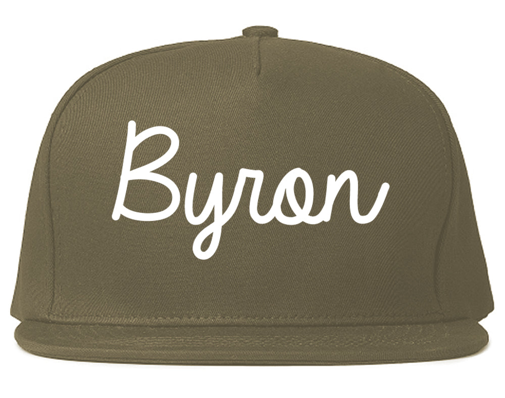 Byron Georgia GA Script Mens Snapback Hat Grey