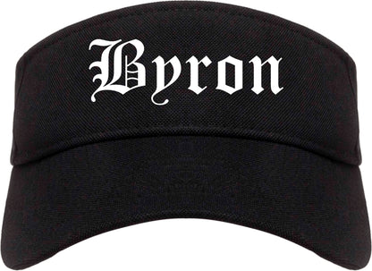 Byron Georgia GA Old English Mens Visor Cap Hat Black