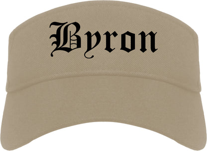 Byron Georgia GA Old English Mens Visor Cap Hat Khaki